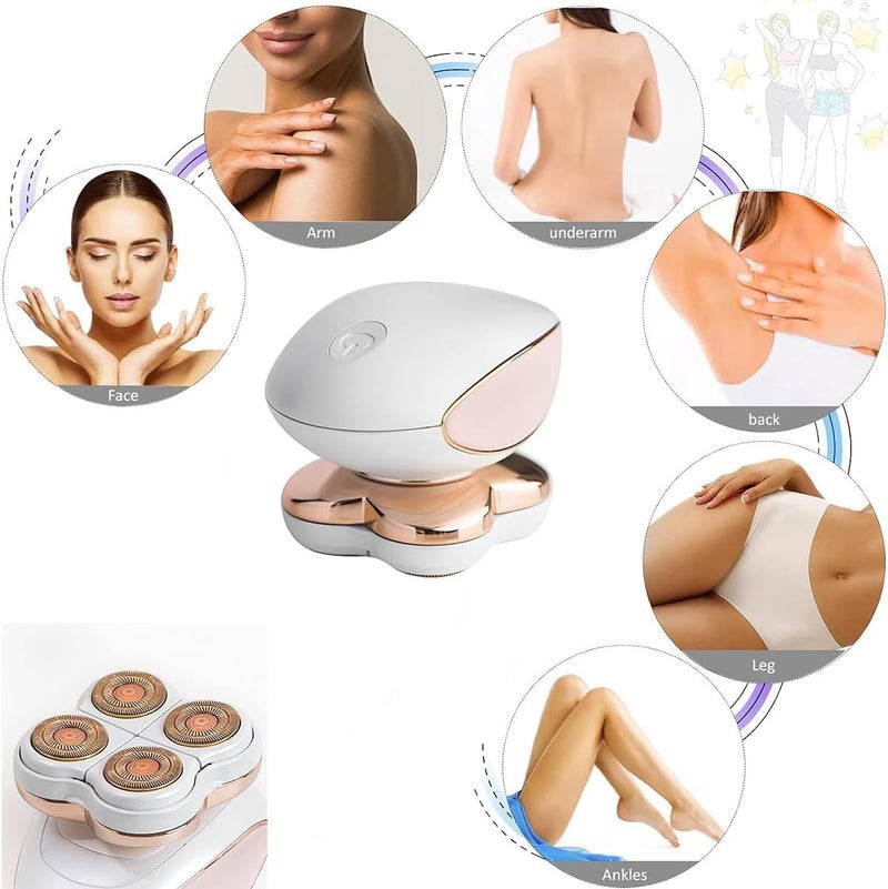 Muflylee Electric Razors for Women, Facial Hair Removal, Shaver for Women, Wet and Dry Lady Hair Remover for Legs Body Face, Painless Womens Electric Shaver Cordless Women's Grooming with LED Light - Image 3